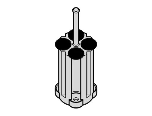 Adapter for 4 round-bottom tubes 2.6-7ml, 13.5mm × 100mm for 100ml round bucket in Rotor A-4-38, 2 pcs