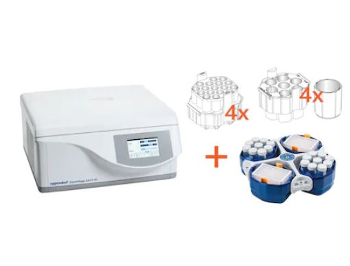 5910 Ri G, refrigerated centrifuge, touchscreen, S-4xUniversal rotor, universal buckets, adapters for 5/15/50ml, 175-250ml bottles & plates