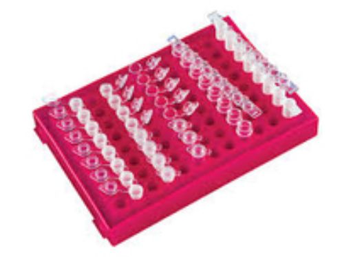 96 well PCR work up rack, fluorescent, assorted, pack of 5