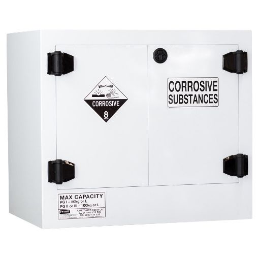 Corrosives Cabinet 100L Polypropylene, 2 door, 1 shelf