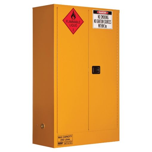 Cabinet Flammables 250L 2 door, 3 shelves