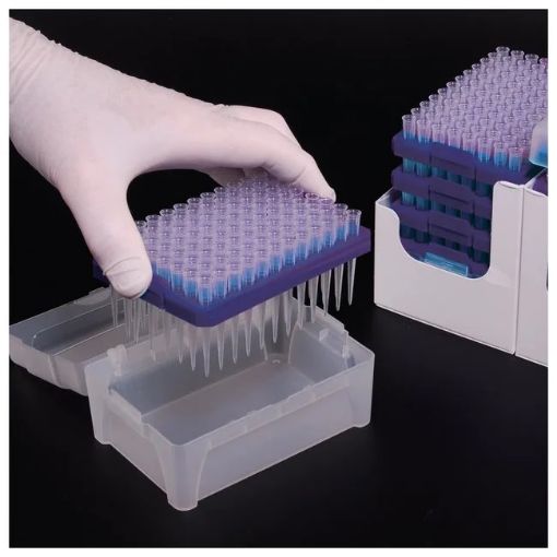Axygen 1-200µl Pre-Racked pipette tips reloads,  graduated-per / (10x96) 2 Empty Boxes with each refill pack.
