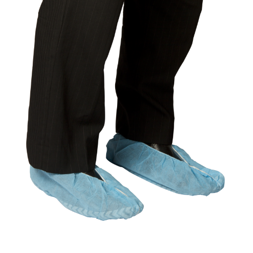 Polypropylene Shoe Cover, Non Slip Sole, Blue, 1000 Per Pack