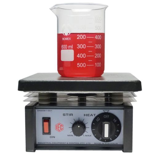 Magnetic Stirrer / Hotplate, Simmerstat control with PTFE Plate, 240V, 200x180mm