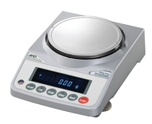 A&D Balance 3200G x 0.01G, IP65, internal calibration, 150mm round pan