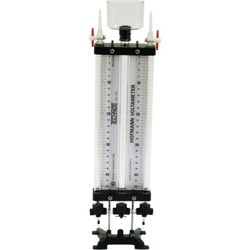 Voltameter, Hoffmans, acrylic, with stand & IEC platinum electrodes