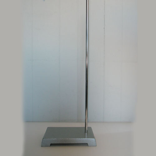Retort Stand with Rod, economy, 20 x 14cm base, 60cm x 9mm rod, zinc
