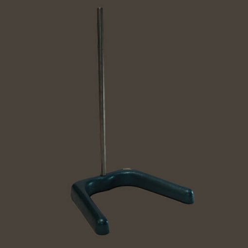 Retort Stand U shaped 21.5cm x 18cm base with a 12mm diam x 60cm long rod