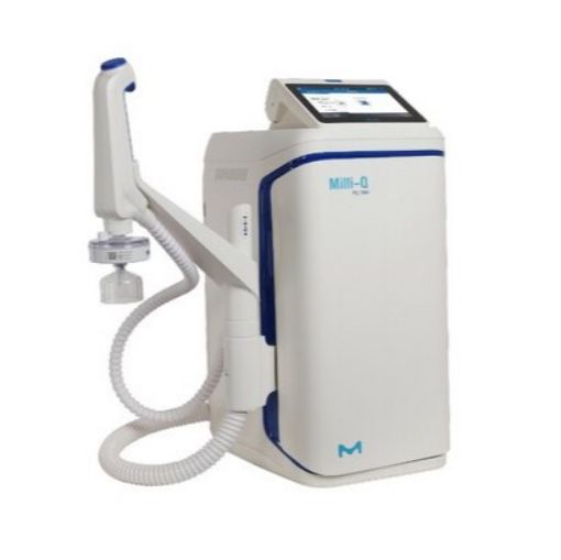 Milli-Q® EQ 7000 purification system with system-mounted dispenser and HMI touchscreen