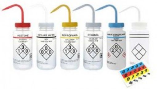 500ml Wide Mouth self venting Ethanol Wash Bottle, white spout & lid, packs of 6