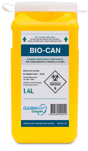 BIO-CAN 1.4L Square, Push Cap, 12 per Carton
