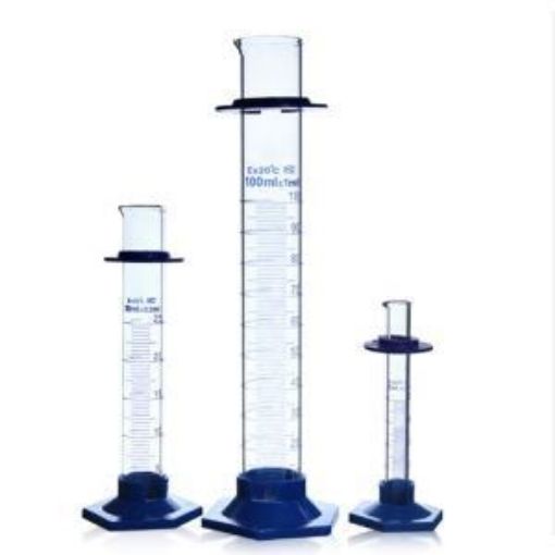 50ml Glass Measuring Cylinder with Plastic Base and Neck Bumper