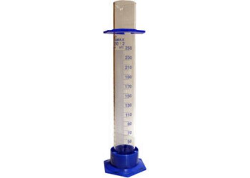 250ml Glass Measuring Cylinder with Plastic Base and Neck Bumper