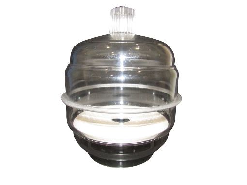 Desiccator; plain transparent, polycarbonate, 200mm diam., desiccator plate included.