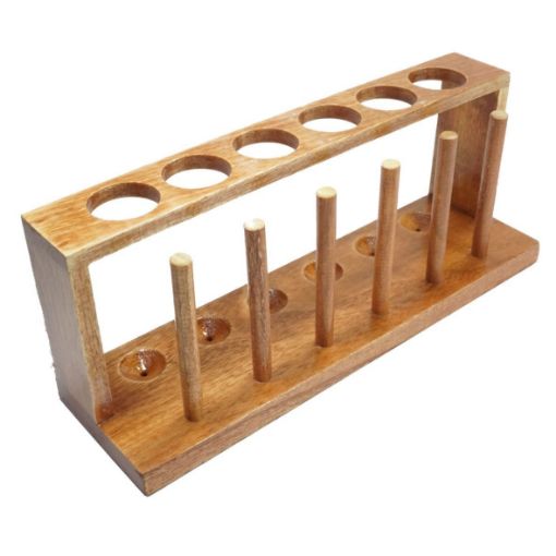 Test Tube Rack Wooden 6x25mm - tubes with pegs