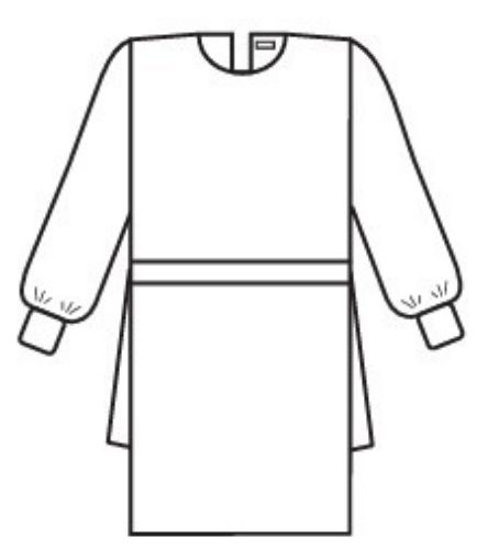 Gown, Knit Cuffs Velcro N/Line, 50 per Pack