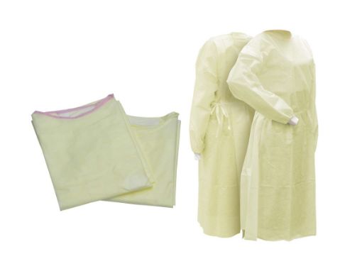 Isolation Gown, Yellow, Level 1, carton 50