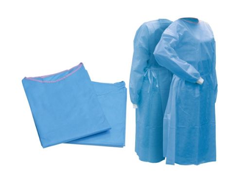 Isolation Gown, Blue, Level 3, Large, 50 per Pack