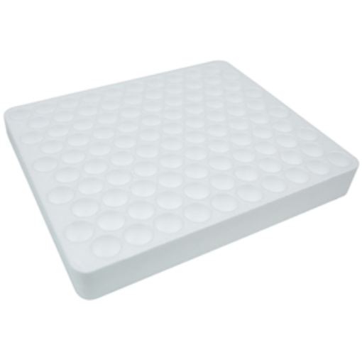 Test Tube Tray, 205 x 205 x 56mm, for 16mm Diam Test Tubes, 100 positions, Recyclable