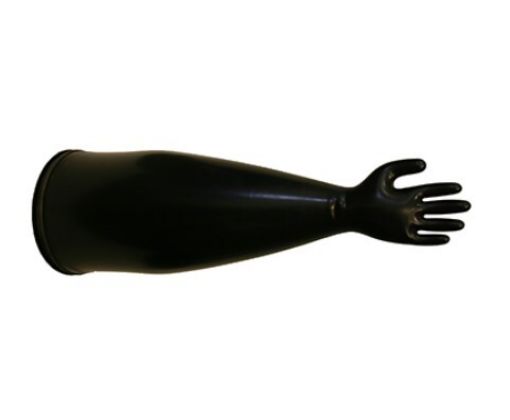 High performance Butyl gloves, 8" port, 30mil thick, 32" long, hand size 9.75 ambidextrous