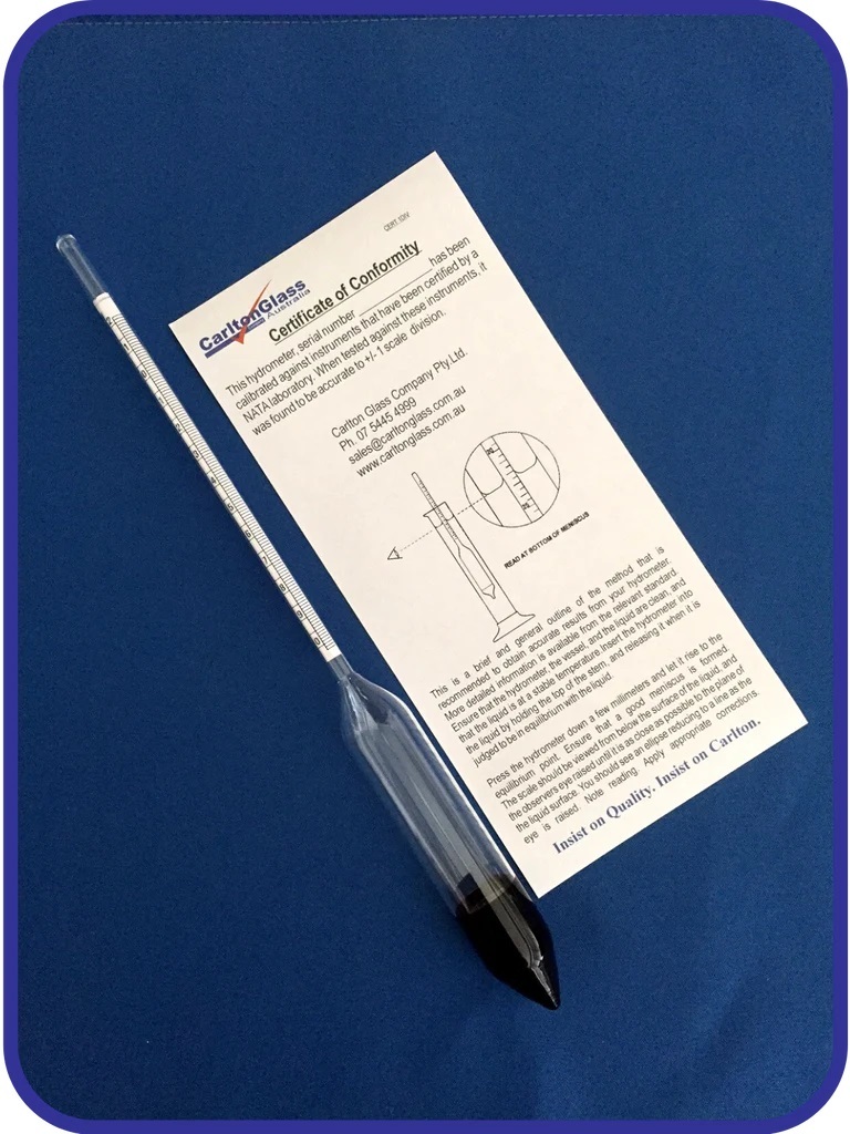 Baume Hydrometer 2/+15 x 0.2 Southern Cross Science