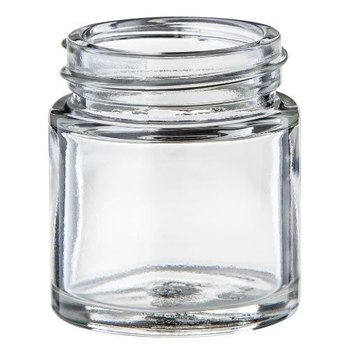 30ml round glass jar with 38mm 400 screw neck, no lid