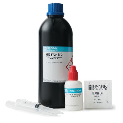Chlorine, free and total HR, DPD method, Powder reagent kit for 100 tests (Cl2 free or total)