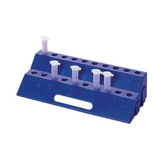 HS Microtube Rack 20 place Rack, Blue, pack of 6