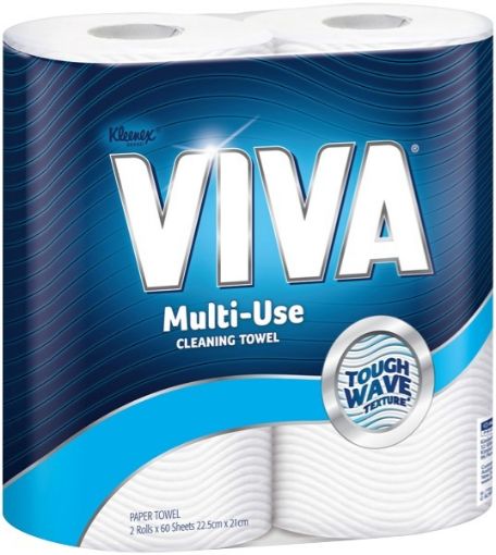 Kitchen Towels, 60 Sheets/Roll, twin pack, 12 rolls per carton