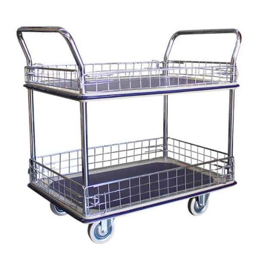 Double Deck 910x610mm Caged Platform Trolley