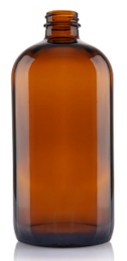 1Ltr (32oz) Amber Glass Boston Round Bottle 33MM 400 Screw Neck, Pack 20