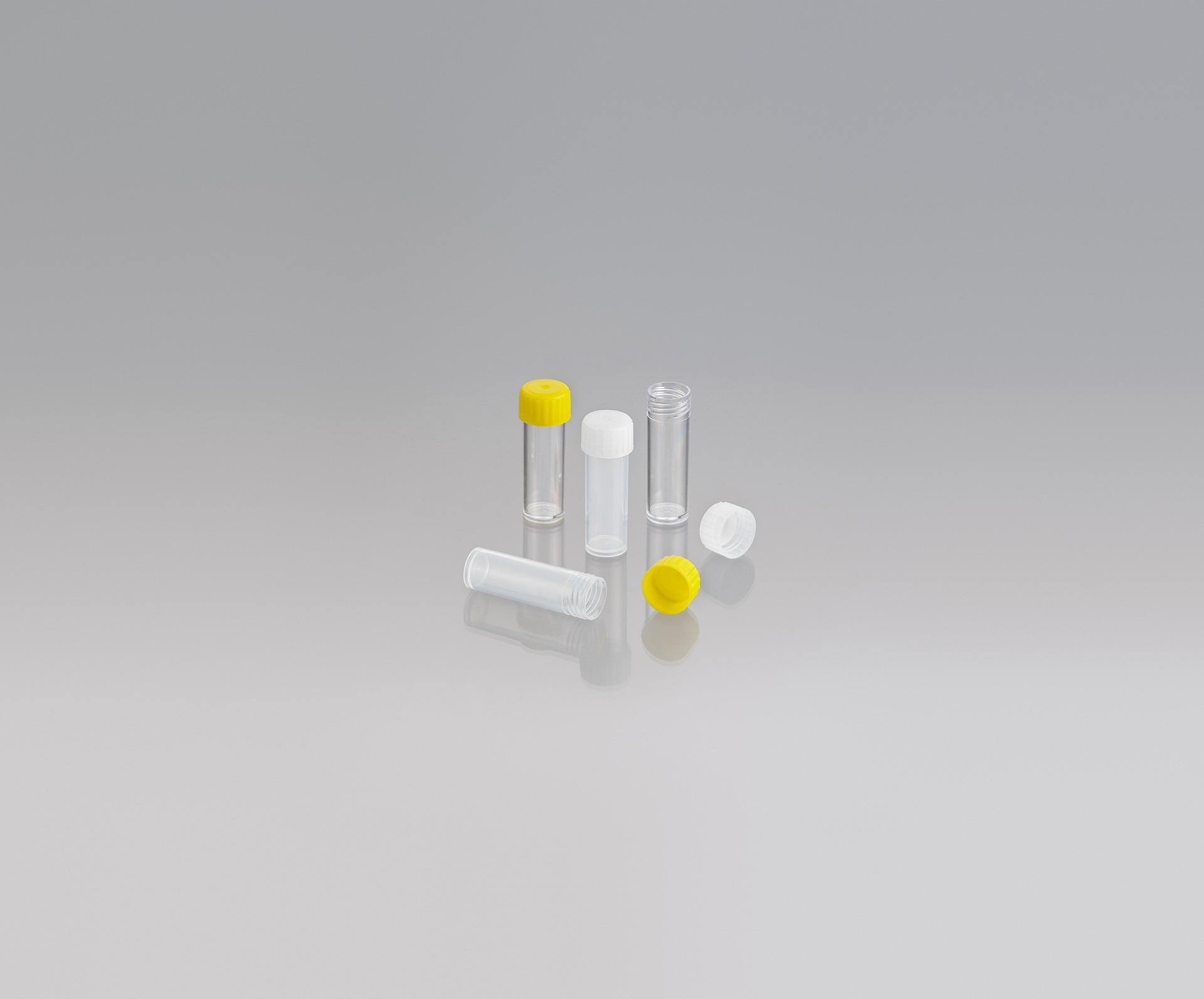 5ml Flat bottom tube, Polystyrene, unlabelled, natural screw cap, 2000