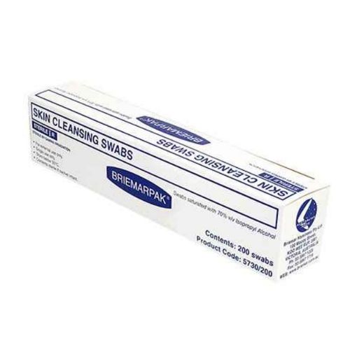 Briemarpak, 70% v/v Isopropyl Alcohol Skin Cleansing swab, 200 per box