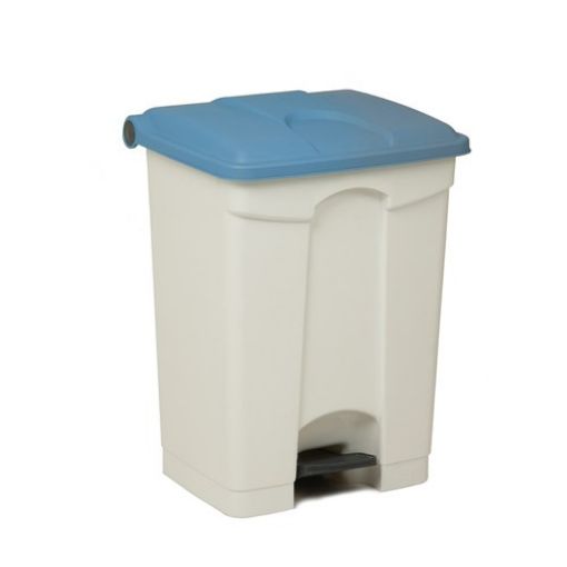 Picture of Pedal Bin 70L, white base, blue lid P/P