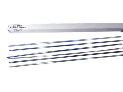 Picture of Conductivity Rods, 300mmx3mm, Set/6 Different Metals, Brass/Copper/Alum/Iron/Stainless Steel/Lead