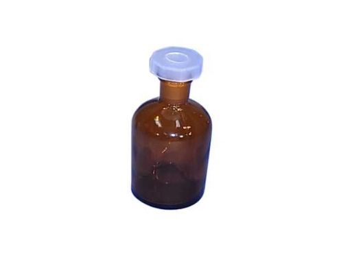 Picture of Bottle, Reagent, Amber Glass, 125mL, Narrow Mouth, Polystopper