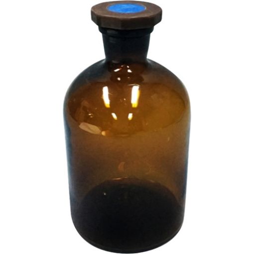 Picture of Bottle, Reagent, Amber Glass, 250mL, Narrow Mouth, Polystopper