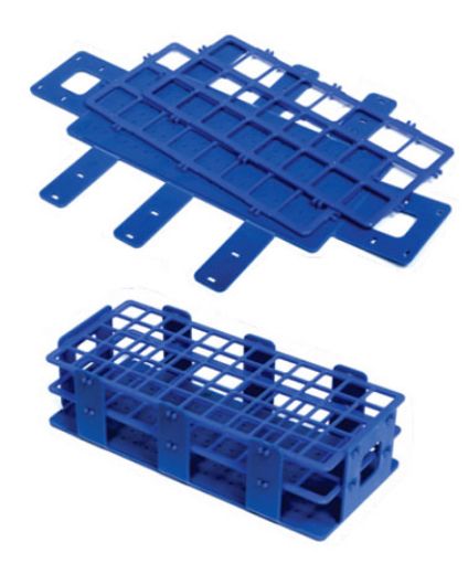Picture of Rack, Test Tube, Polyprop, 21x30mm Tubes - 3x7 Rows Blue
