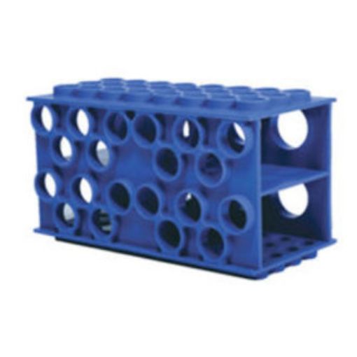 Picture of Rack, Test Tube, Universal Combi, 4 Sided Blue Dims: 20x10x10cm (LxWxH)