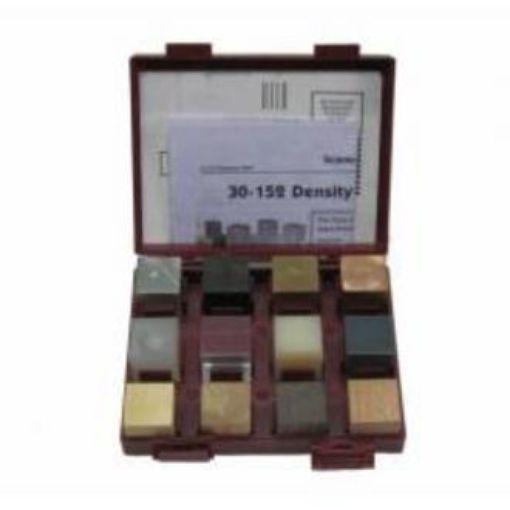 Picture of Cube, Set/12 Density, 2.5cm - in Plastic Case, Lignum Vitae, PP, Alum, Oak, Steel, Nylon, Brass, Copper, Pine, Poplar, Acrylic, Pvc