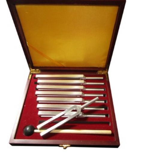 Picture of Tuning Fork, Chrome Steel, Set/8 in Case with Hammer