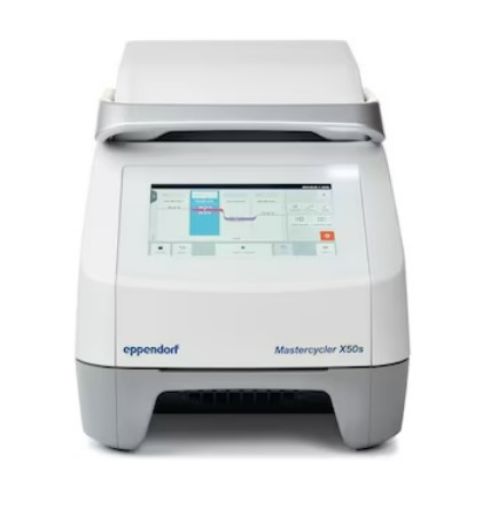 Picture of Mastercycler® X50s, 110 – 230 V/50 – 60 Hz (AU), silver block, 96-well or 0.1/0.2 mL tubes, with touchscreen interface