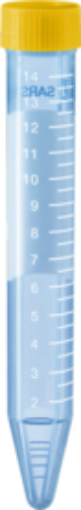 Picture of 15ml Centrifuge Tubes PS with yellow screw cap, label and graduations, 500 per Carton