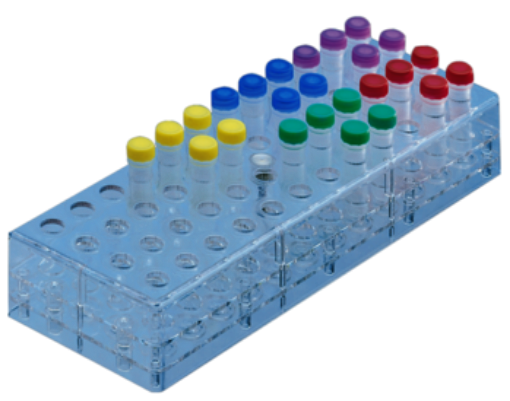 Picture of Rack, transparent PC, holds 48 (12 x 4) micro tubes, carton of 48