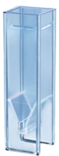 Picture of UV Cuvette, 2ml 45H x 12Wmm, special plastic, transparent, optical sides 2, 400 per carton