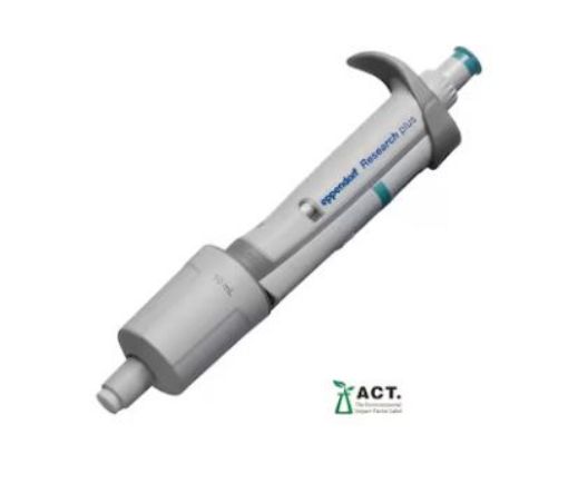 Picture of Eppendorf Research® plus, 1-channel, variable 1-10 mL, turquoise, incl. epT.I.P.S.® sample bag (previously 3120000089)