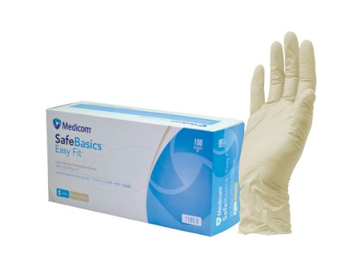 Picture of Safebasics Easy Fit Latex gloves, powdered, size Small, 100 per Pack