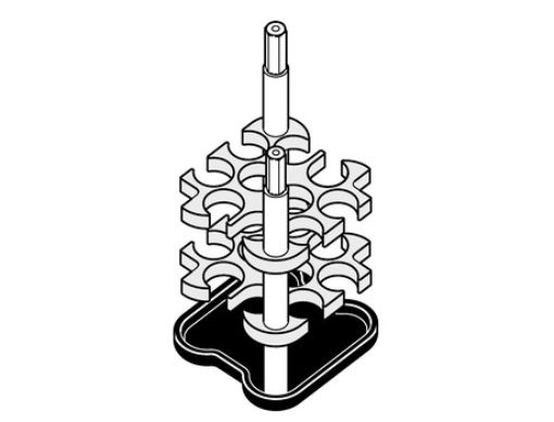 Picture of Adapter, for 10 round-bottom tubes 5 – 7 mL, for 90 mL rectangular bucket in Rotor A-4-38, 13 mm × 100 mm, 2 pcs.