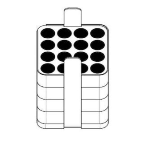 Picture of Adapter, for 16 round-bottom tubes 7 – 17 mL, for 500 mL rectangular bucket in Rotor A-4-81 and Rotor S-4x500, 2 pcs.