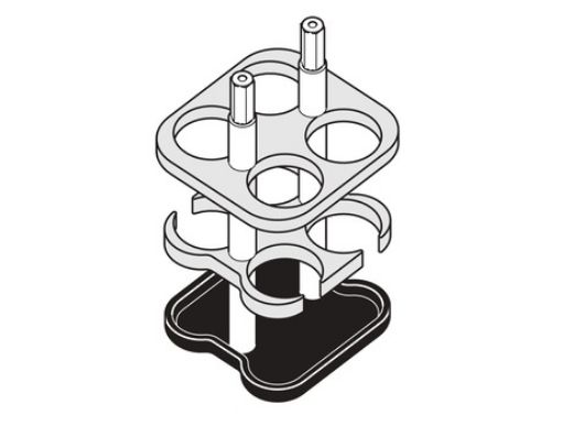 Picture of Adapter, for 4 round-bottom tubes 20 mL, for 90 mL rectangular bucket in Rotor A-4-38, 22 mm × 100 mm, 2 pcs.